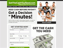 Tablet Screenshot of getthecashyouneed.com